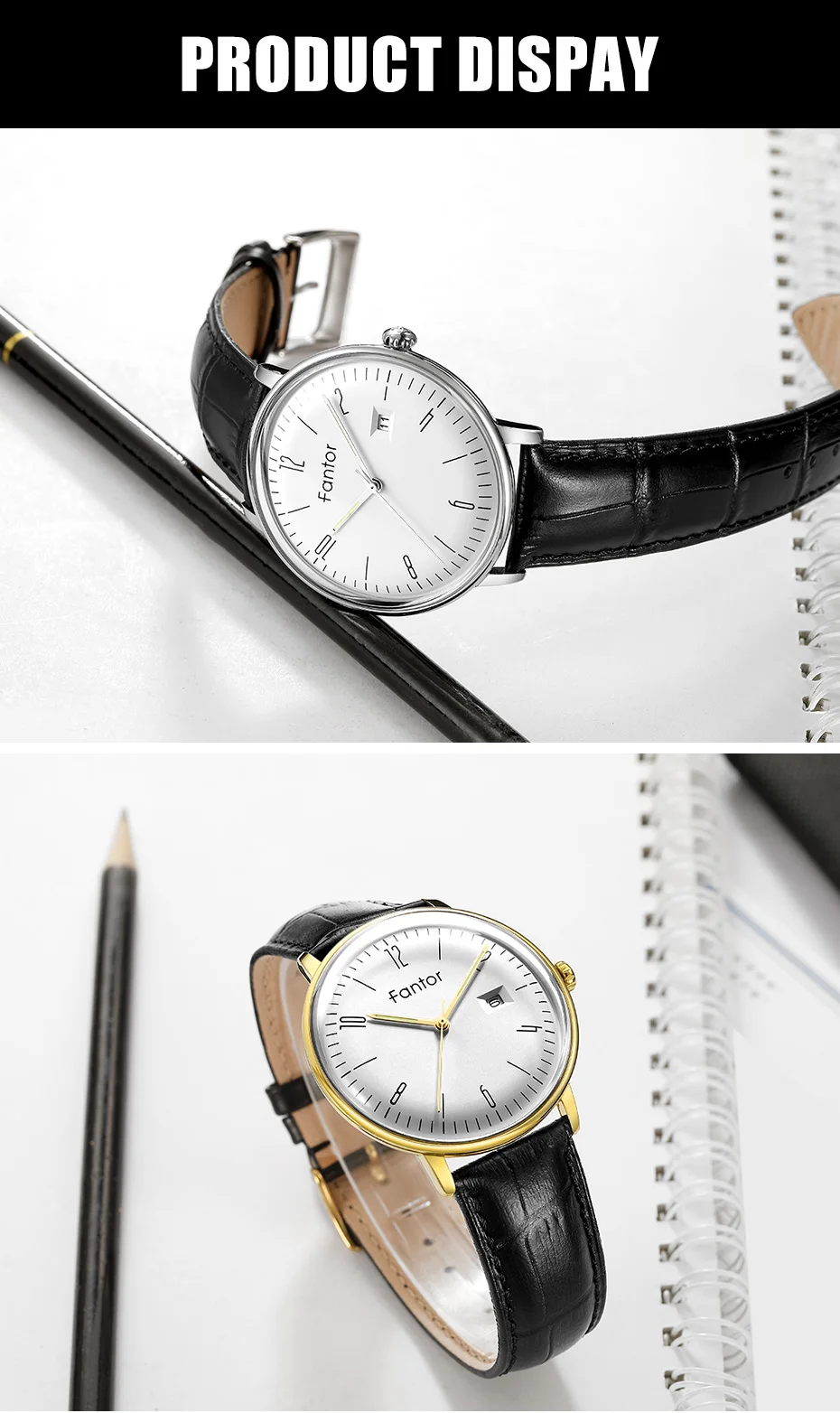 Fantor Топ бренд повседневные деловые часы мужские кожаные кварцевые наручные часы Мужские часы с датой светящиеся водонепроницаемые часы для мужчин
