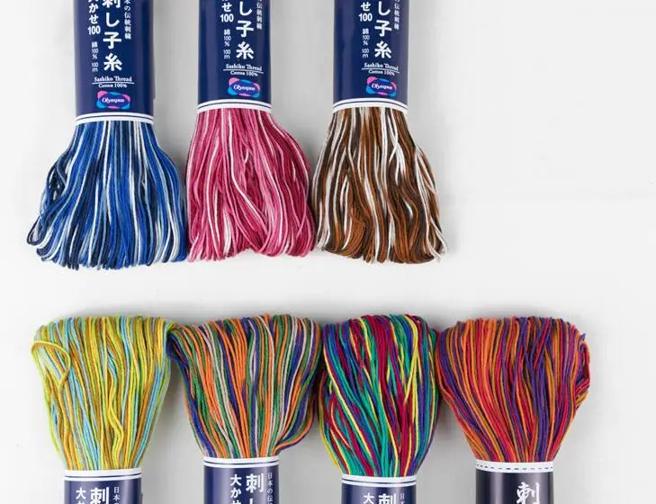 Аксессуары для домашней вышивки Япония красочная космическая краска сашико нить 100 метров, Diy колодки Sashiko вышивка нить A0140L