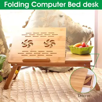 

Computer Desk Folding Height Adjustable Small Table Bed WIth DrawerNotebook Desk Table Bed Sofa Breakfast Tray Picnic Table