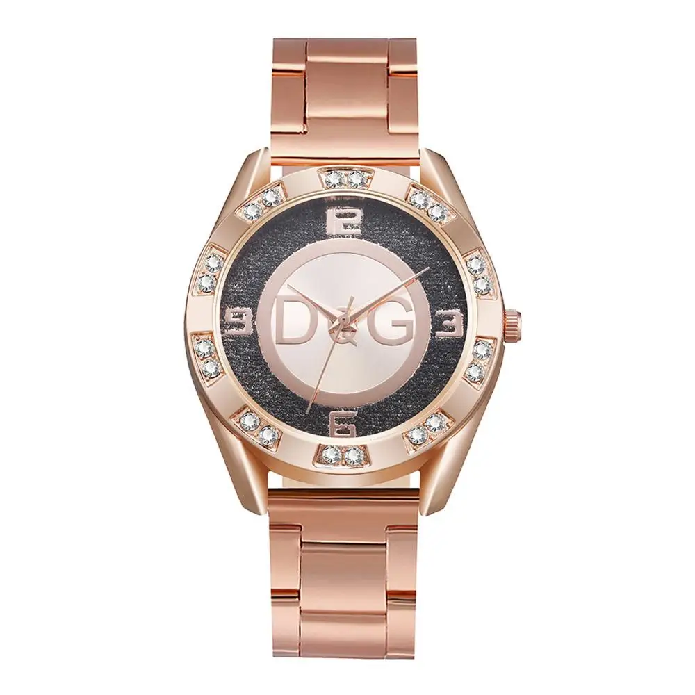 

2020 New Women Casual Dress Quartz Rose Gold Watches Luxury Brand Fashion Stainless Steel Crystal Ladies Wristwatches Bear Reloj