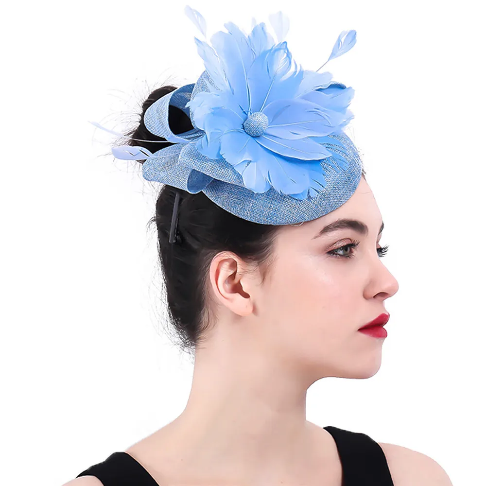 Light Blue Fashion Fascinator Bride 