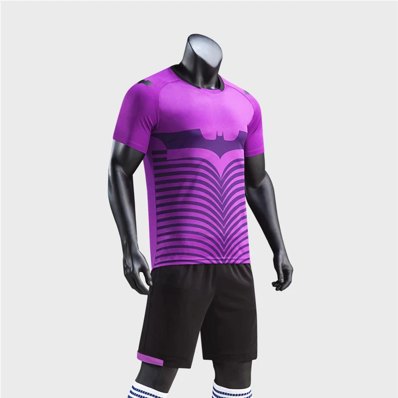 Blank Football jerseys Sets Soccer Jersey& shorts Adults and children tracksuit Futbol Training Suit Sport T-Shirt Sportswear - Цвет: Purple