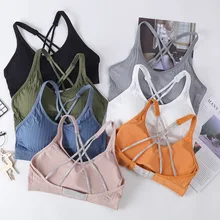 Бесшовный крест красота назад спортивный бюстгальтер для женщин топ Йога Черный, Белый Бюстгальтер Бег Йога тренажерный зал укороченный Топ женский пуш-ап спортивный бюстгальтер