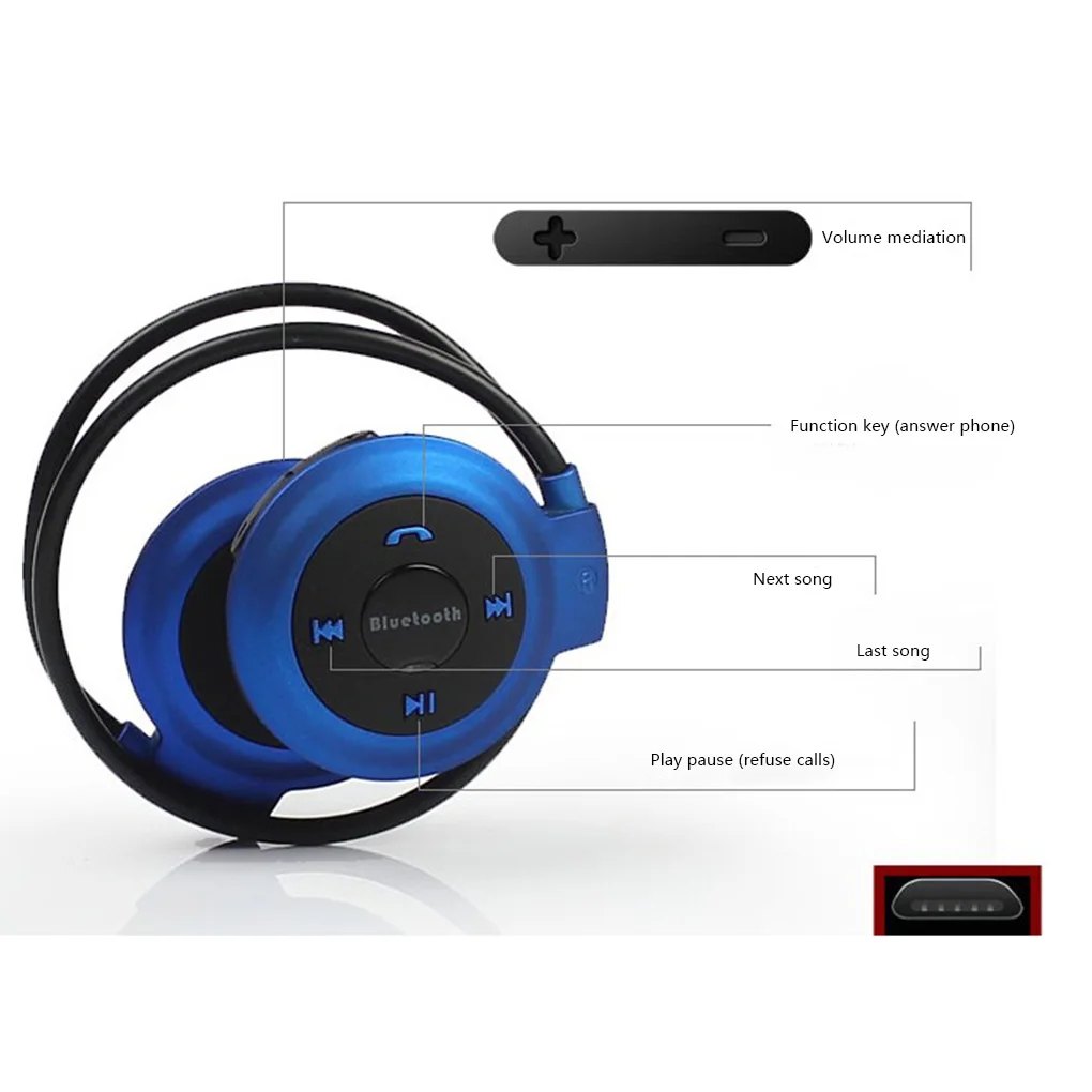 Wireless Bluetooth Headphones Mini 503 FM Radio Headphone Sport Music Stereo Earpics Micro SD Card Slot for iphone 6 7