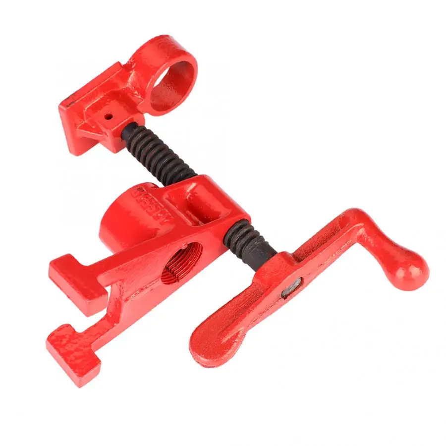Red 4 Set 3/4’’ Quick Release Heavy Duty Wide Base Iron Wood Metal Pipe Clamp Jaws Vise Set Woodworking Workbench