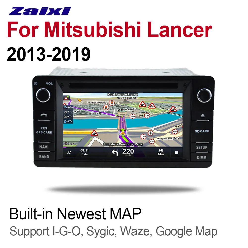 Cheap ZaiXi 7 Android Car Multimedia player 2 Din WIFI GPS Navigation Autoradio For Mitsubishi Lancer 2013~2019 touch screen Bluetooth 3