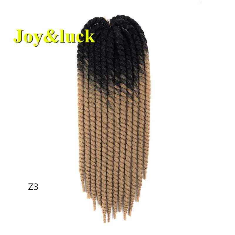 Joy& luck 22 дюймов длинные Джамбо Гавана Mambo твист плетеный вязаный крючком косы синтетические высокотемпературные волокна - Цвет: Z3