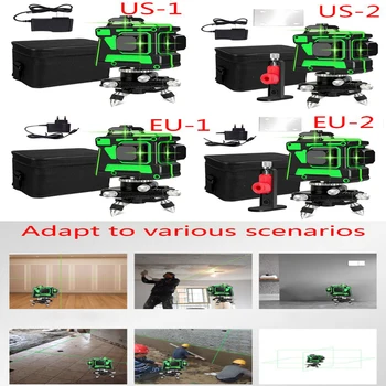 

laser level 12 Lines 3D Green Level Instrument Self-Leveling 360 Degrees Horizontal And Vertical Cross Lines Green Level Instrum