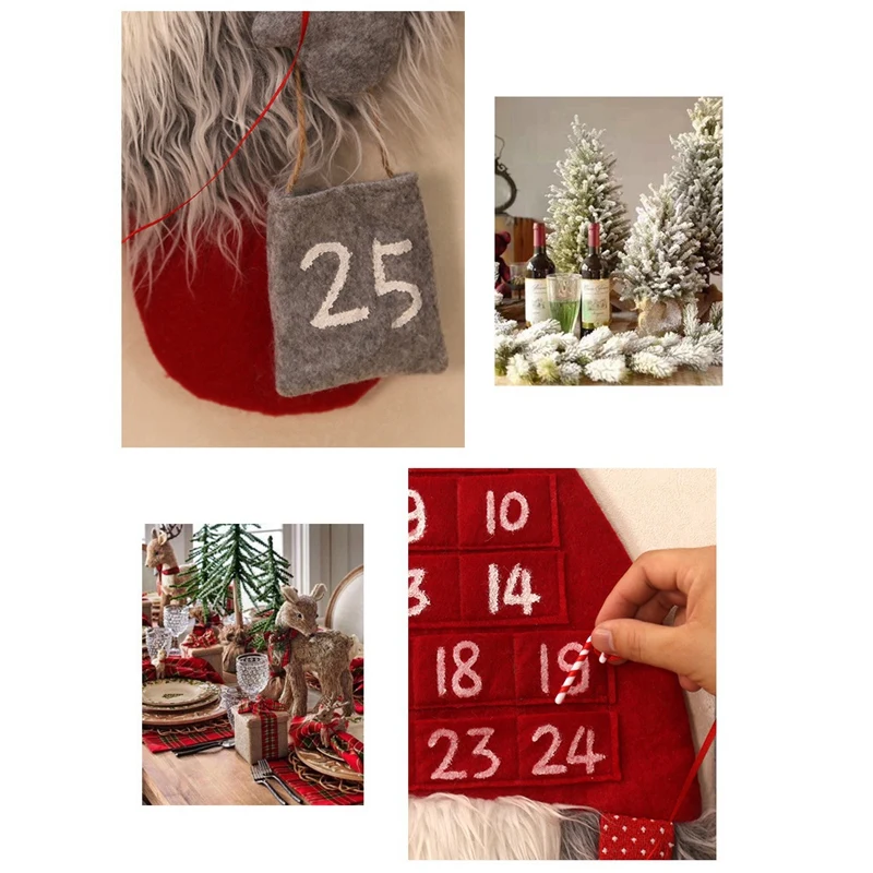 Рождественский календарь лесной человек Рождественские украшения лобби дома Гостиная двери стены вечерние подвесные украшения