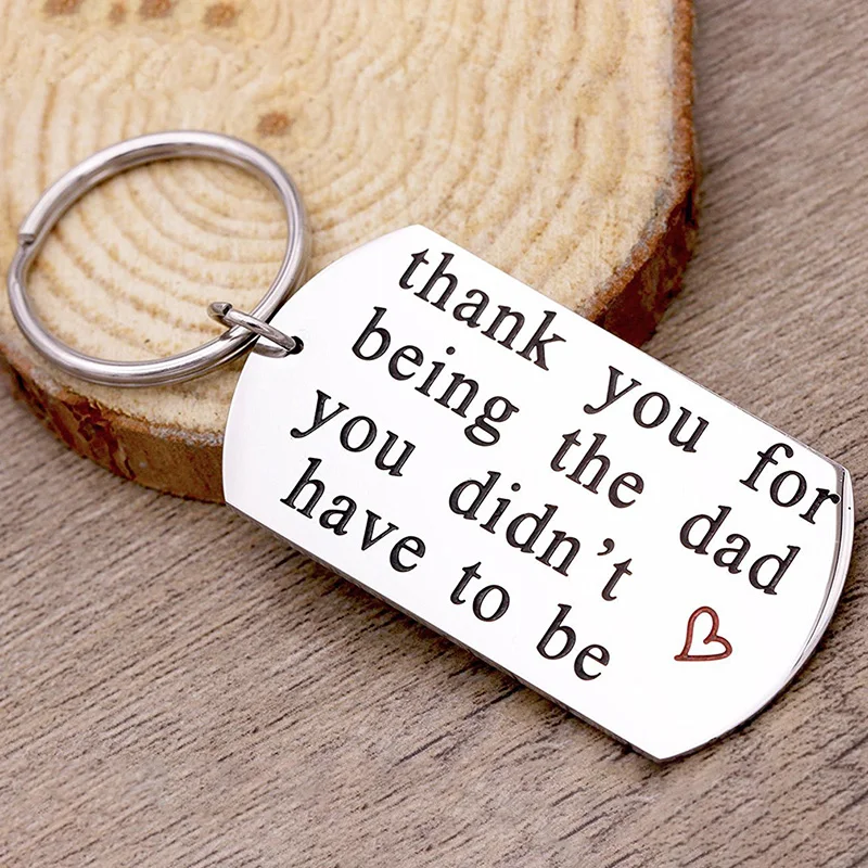 

1 PC Fashion Letter Print Key Chain Thank You For Being The Dad A Key Rings For Dad Family Charms Jewelry Ornaments Gift