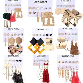 

Hot selling Stylish Bohemian Earrings for women's 2020 set of new stylish geometric earrings for women's fashion jewelry