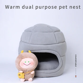 

Pet Dog Bed House Super Soft Kennel Removable Cat Beds Winter Warm Sleeping Bag Fleece Puppy Cushion Mat Portable Dog Supplies