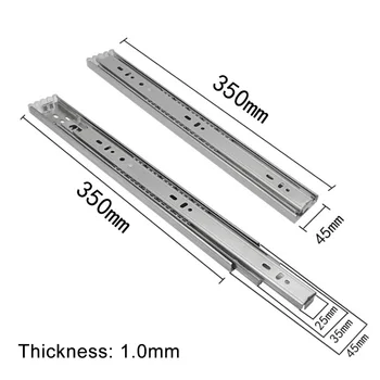 

1pair 3-Fold Silent Steel Ball Slide Track Drawer Keyboard Cabinet Cupboard Rail Sliding Furniture Hardware High Quality