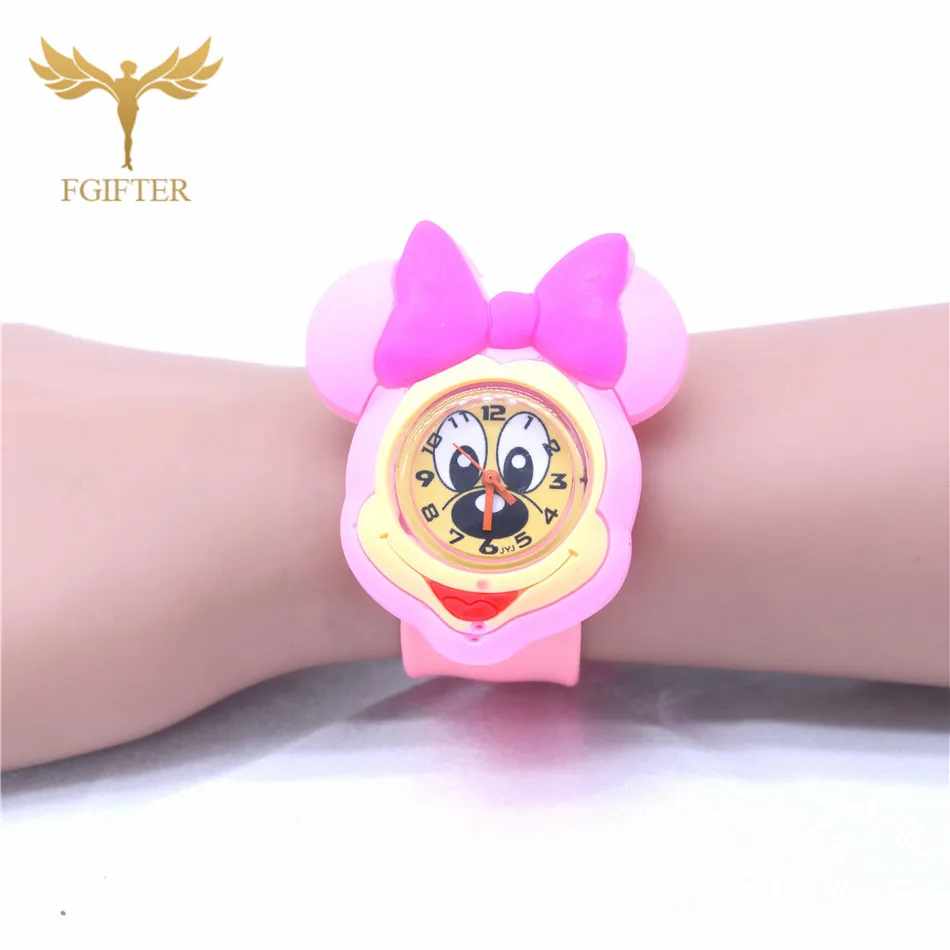 Mickey Watches Милые часы для малышей, подарок для детей, желтые Силиконовые кварцевые часы, детские игрушки - Цвет: Mickey Watches