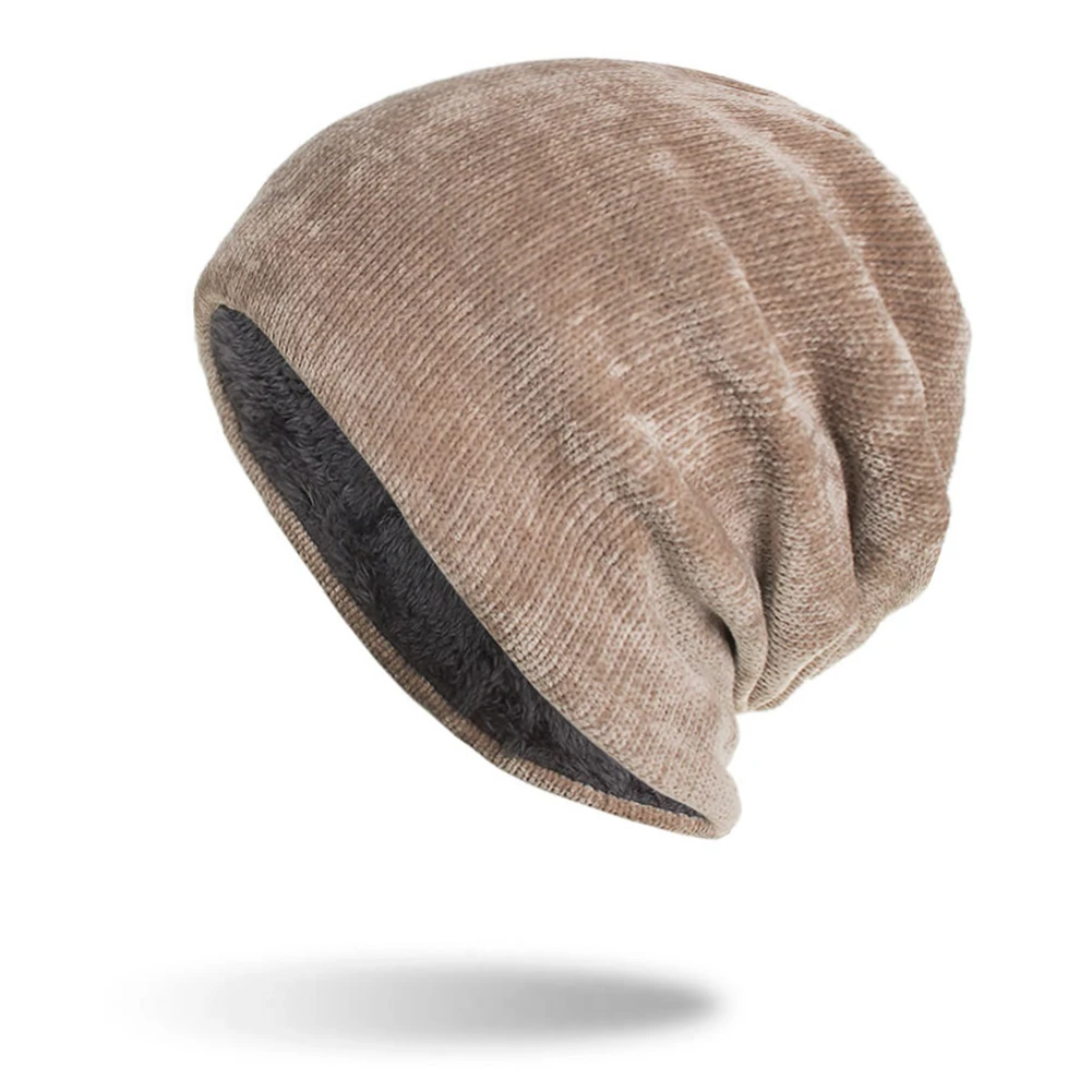 Unisex Hip Hop Slouch Corduroy Solid Hat Winter Ski Cap Warm Outdoor