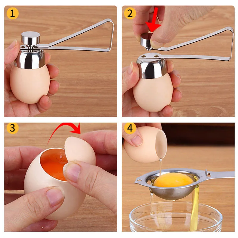 Нержавеющая сталь яйцо Топпер резак оболочки вареные яйца открывалки кухонный инструмент FIF66