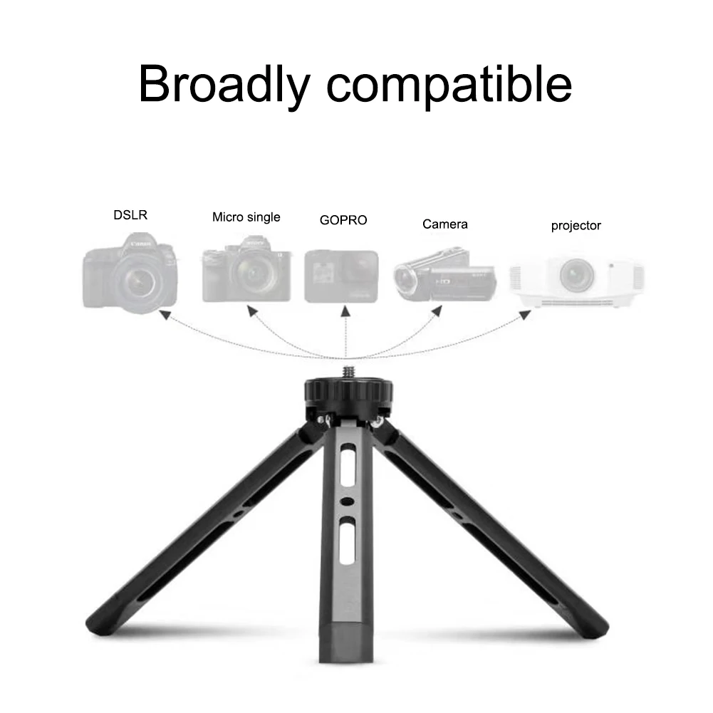Tripod Mini Aluminium Alloy Portable Desktop Tabletop Tripod With 1/4