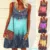 Women Loose Boho Print Dress Vintage Casual Ruffles Befree Strap Camis Sleeveless Large Big Summer Beach Dresses Plus Size