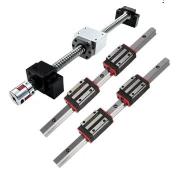 

2 pc HGR15 150 -1150 15mm Linear guide +4 HGH15CA hgw15cc SFU1204 ball screw with BKBF10 DSG12H housing +coupler for cnc parts
