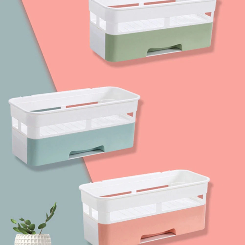 Plastic Bathroom Storage Rack Strong Sucker Cosmetic Toilet Paper Storage Box For Closestool Bathroom Organizer Wall Rack A20