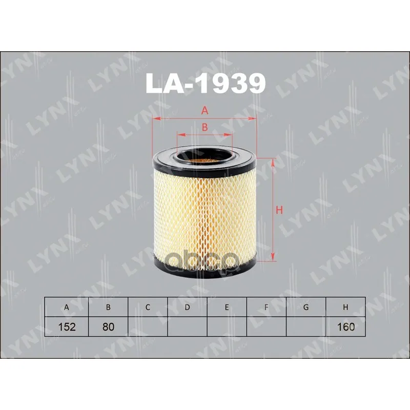 Air filter Audi A6(4f C6) 04-11 LYNXauto art. LA1939