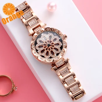 

Women watch top luxury Fashion Ladies MIYOTA quartz movement wristwatch Stainless Steel Band spin waterproof Ladies Reloj Mujer