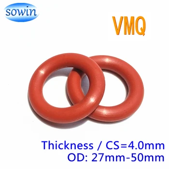 

Flexible Silicone ORing Gaskets High Temperature Non-toxic Red VMQ Rubber Oring CS 4.0mm OD27 28 29 30 32 35 38 40 42 45 48 50mm
