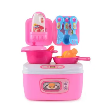 

Kitchen Cook Cosplay Parent Child Interaction Educational Cooker Storage Box ABS Pink Children Pretend Toys Suit