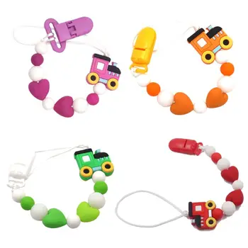 

Baby Pacifier Clips Car Silicone Beads Pacifier Chain Holder Baby Shower Gift