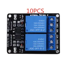 10 шт./лот 2-полосная триггерный релейный модуль 5V с оптопарой реле защиты Плата расширения разработка микроконтроллеров модуль