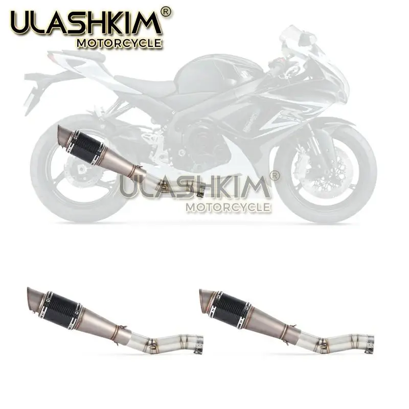 Мотоцикл полный выхлоп среднего звенья трубы слипоны для Suzuki GSXR600 Gsxr700 Gsxr750 k7 GSX R700 R750 R600 GSXR 600 700 750