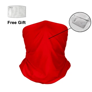 

Solid Color Red Cover the face Neck Sun Protection Windproof Cap Ski Dustproof Face Towel Face Protection air filtration Mask