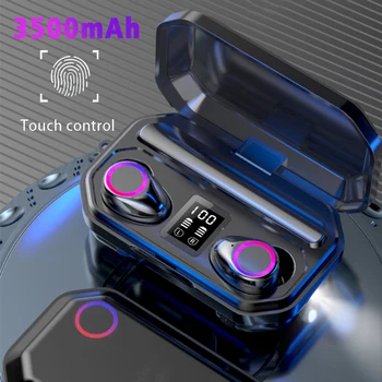 

TWS Bluetooth Earphones 5.0 Wireless Headphones Touch Control LED With Mic 3500mAh Charging Bin Sport Headsets Earbuds for Phone