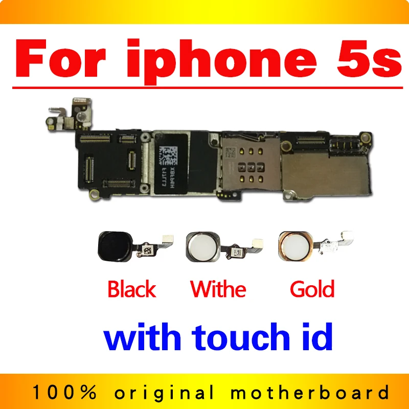 16 Гб/32 ГБ/64 ГБ для iphone 5s материнская плата без/с сенсорным ID, разблокирована для iphone 5s материнская плата с чипами