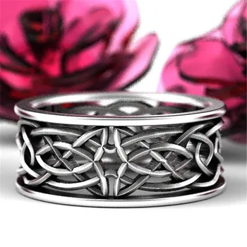 

FDLK Vintage Women's Nordic Knot Ring Personality Infinity Intertwined Alloy Wedding Ring Cross Jewelry For Gifts