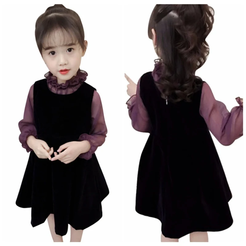 Осенне-зимнее платье для девочек; платья в горошек с длинными рукавами для девочек; Повседневное платье принцессы с бантом для подростков; Повседневные детские платья для девочек