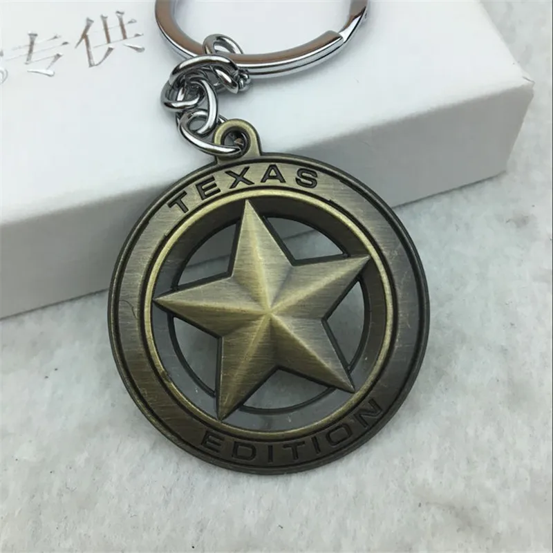 Star Bronze 75-й 1941 брелок для Jeep Wrangler jK tj Патриот Ренегат компас Grand Cherokee Commander эмблема «Texas Edition» Брелок Украшение - Название цвета: Star Bronze
