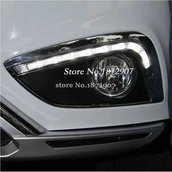 Super bright style  Waterproof CAR LED DRL Daytime Running Lights with fog lamp hole for HYUNDAI IX35 2010 2011 2013