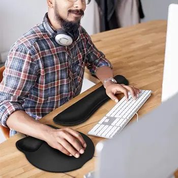 

Home Office Keyboard Mouse Pad Hand Rest Wrist Raised Support Cushion for PC