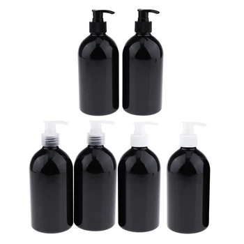 

2pcs/set Leak-proof Refillable Empty Durable Amber PET Plastic Shampoo & Conditioner Cosmetic Bottle 500ML for Travel Home