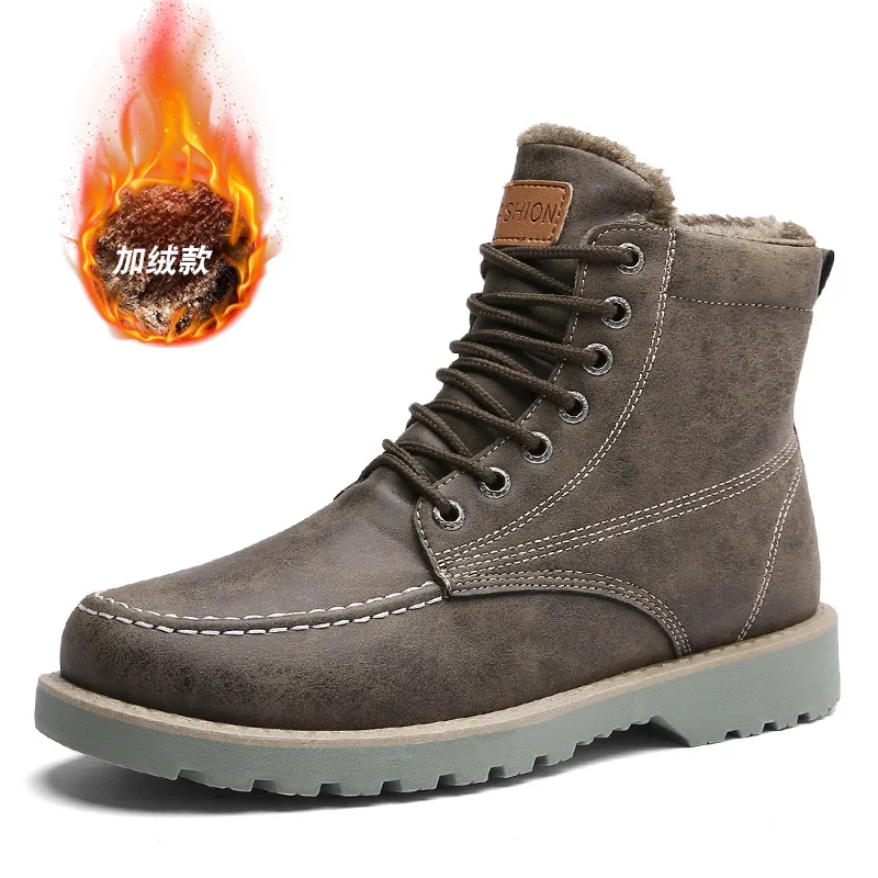 

Vintage Men Boots Lace-Up Winter Leather Martin Boots Men Waterproof Work Tooling Safety Ankle Boots Casual Shoes Botas cvb6