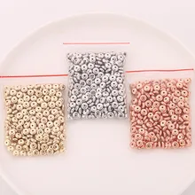 

100pcs/lot Big Flat Round Loose Spacer Beads CCB Gold Plated 6mm Bracelet Beads For Jewelry Making DIY Necklace Findings