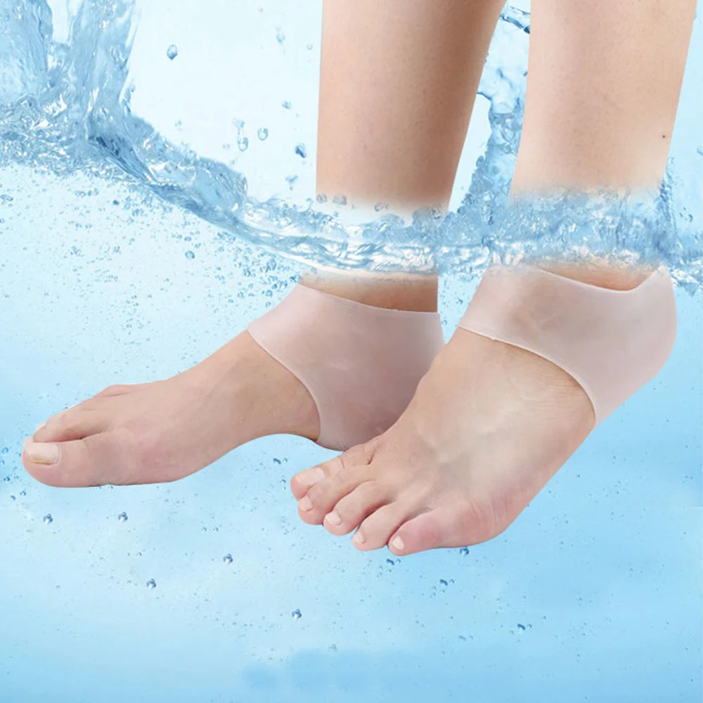 1Pair Plantar Fasciitis Silicone Gel Heel Sleeve Protective Heel Air Support Reduce Pressure, Relief Pain and Cracked