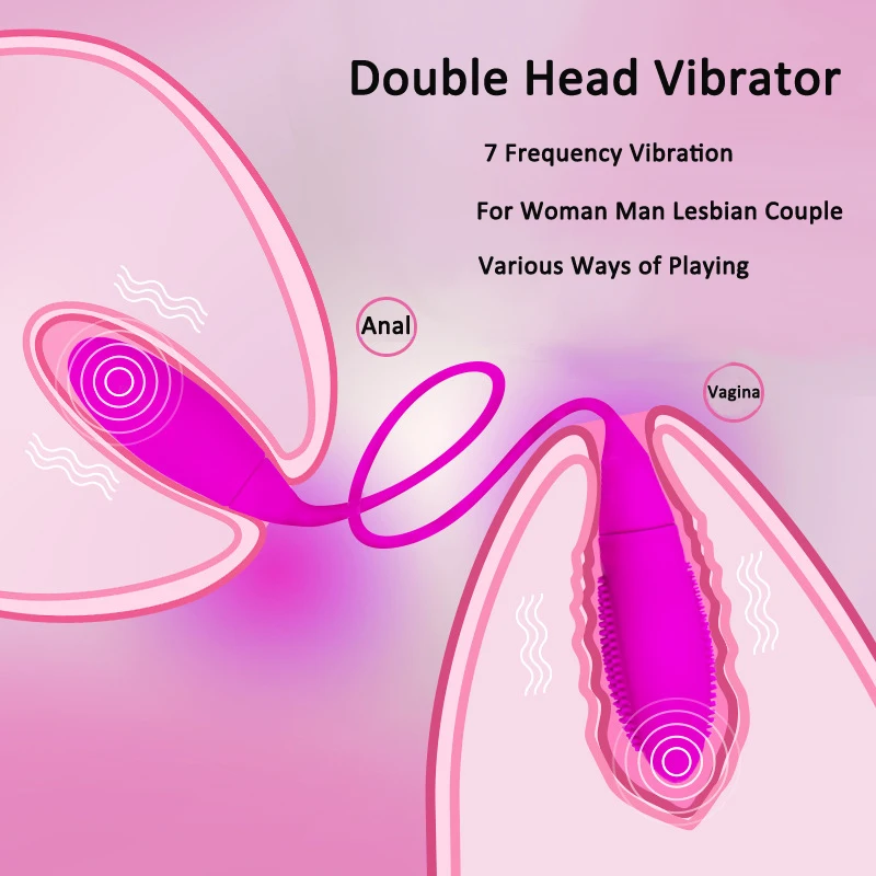 7 speed G-Spot Vibrator Dual-Head String Waterproof Double Anal Butt Plug Vagina Masturbation Adult Sex Toys | Красота и здоровье