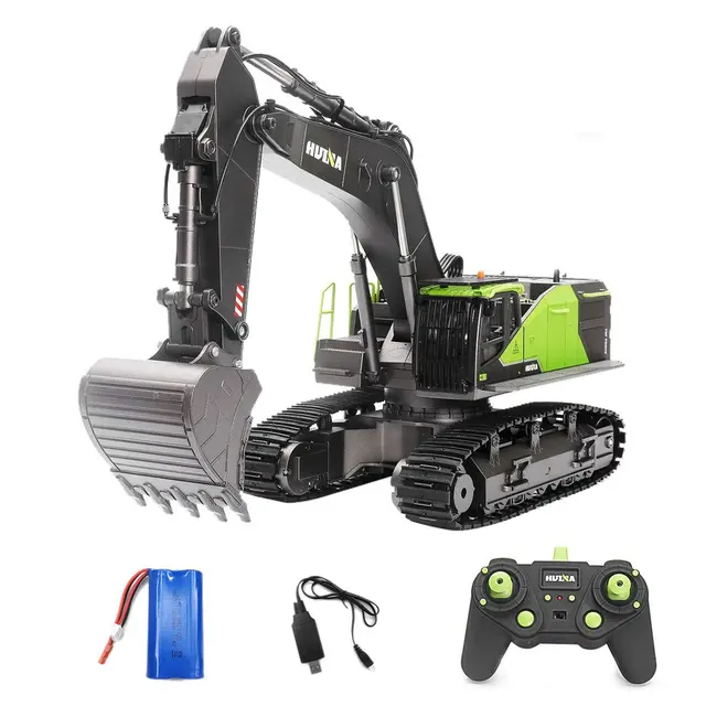 HUINA 1593 1 / 14 Alloy Excavator 22 Channel 2.4GHz Remote Control Engineering Vehicle Forward Function