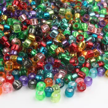 

100pcs/lot 4x6mm Mixed Color Electroplat Acrylic Beads Large Hole Loose Spacer Beads for Jewelry Making DIY Children Bracelet