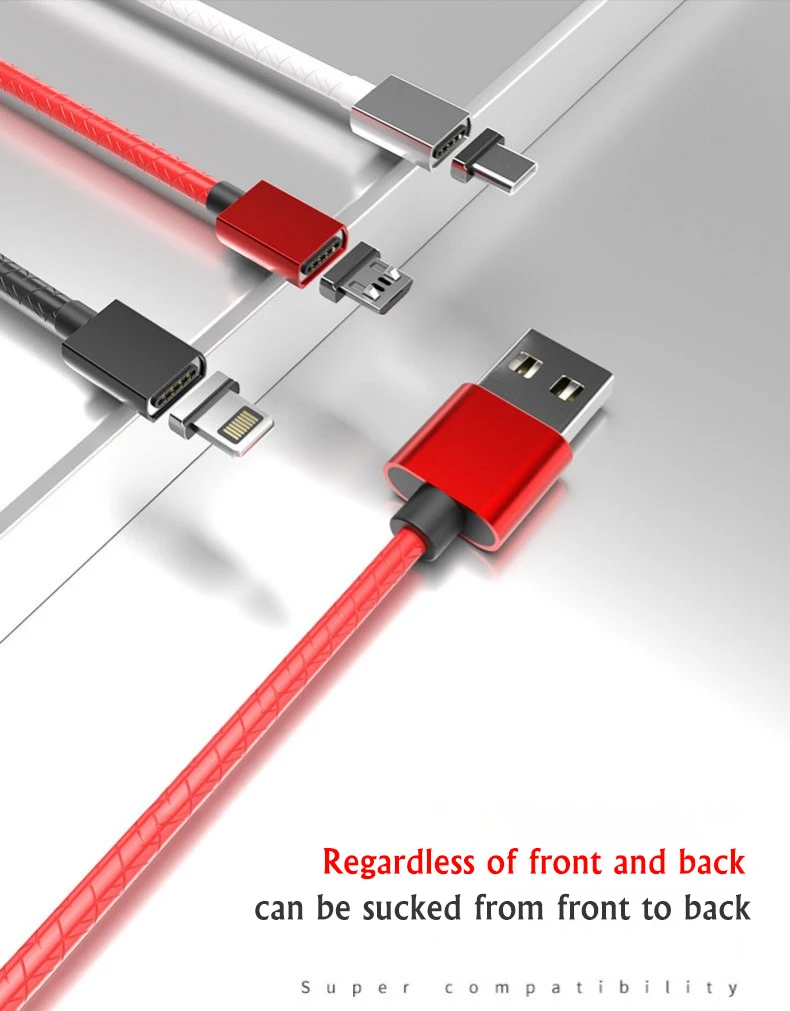 2 м Магнитный QC3.0 Магнитный USB кабель для iPhone samsung huawei Android мобильный телефон Быстрая зарядка USB кабель Тип C Магнитный кабель