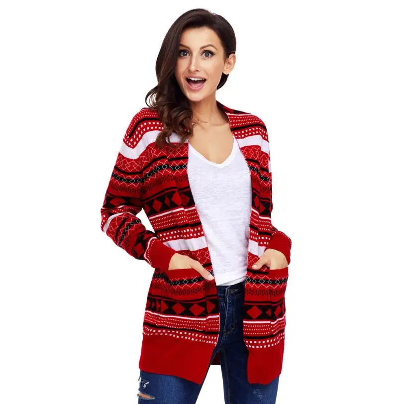 

New Arrival Autumn/Winter Casual Loose Fashion Women's Coat Cardigan Long Sleeved Christmas Long SweaterSuÃ©ter feminino