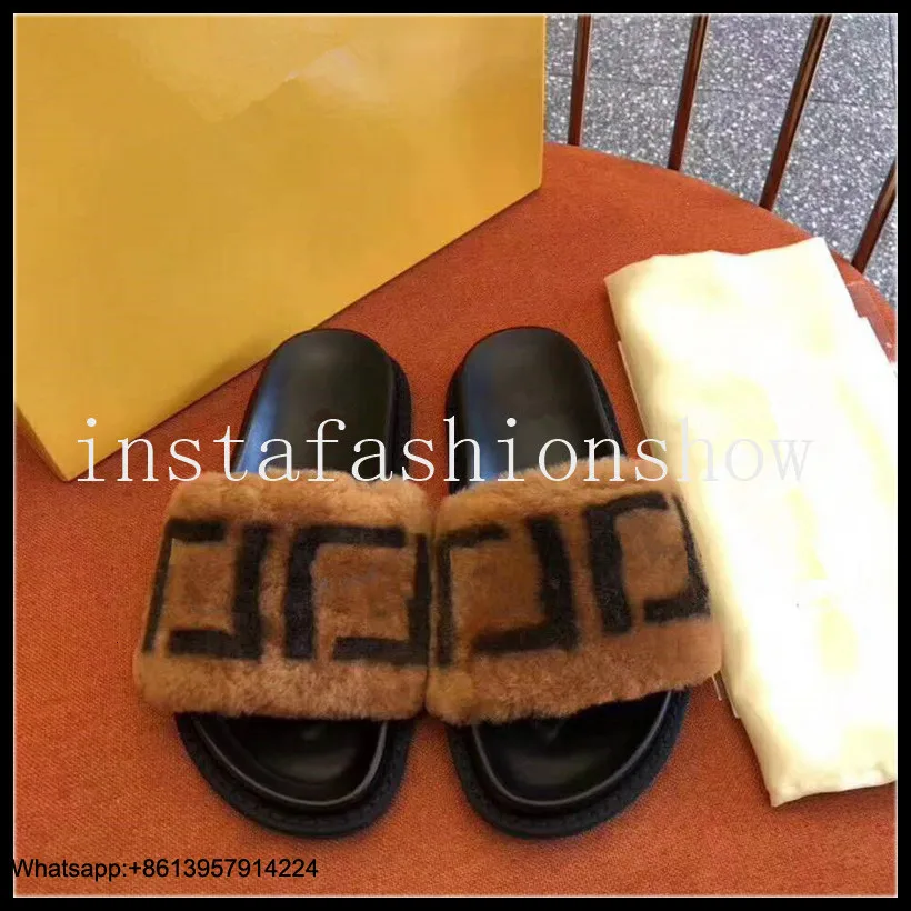 

Woman Shoes Spring Autumn Sale Pantufas 2019 New Wool Fur Slippers Slide Mule Desginer Shoes Brand Desgin Flat Mules Slides