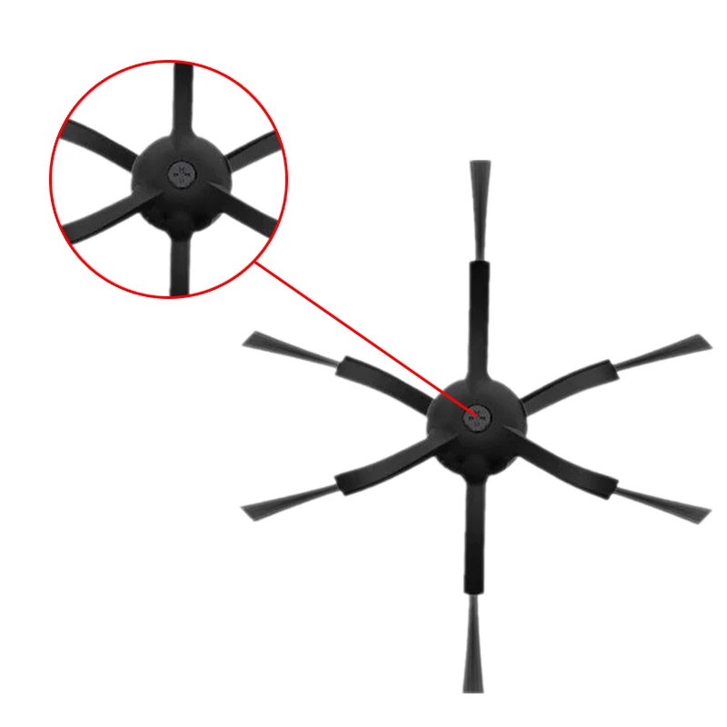 8 шт 6 рук боковые щетки для Xiaomi/Roborock S50 S51 S55 робот пылесос части щетки аксессуары боковая щетка(черный